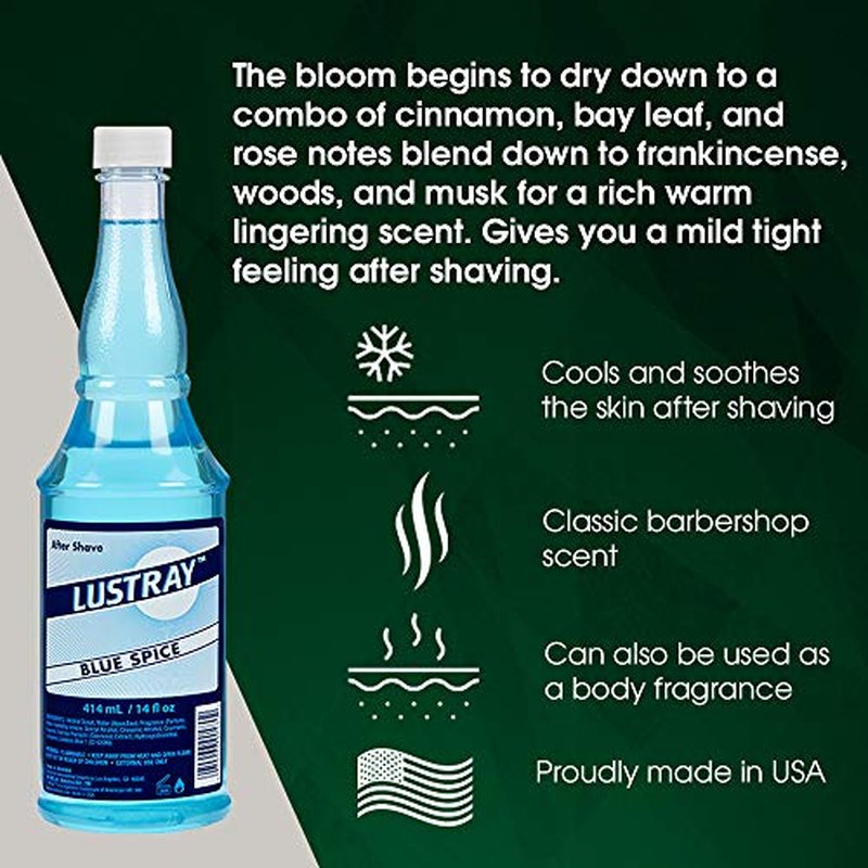 Clubman Lustray Blue Spice After Shave Lotion, 14 fl oz