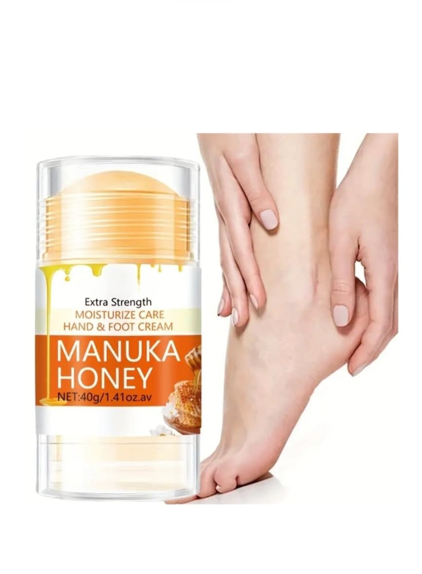 Manuka Honey Foot Hand Cream Stick Extra Strength for Dry & Cracked Feet Elbows Knees Heels Hands, Hydrates & Nourish Foot Care up to 8 hours 1.41 oz