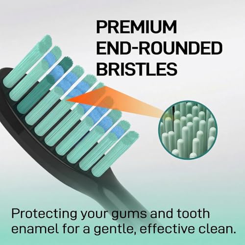 DenSecc Black Series Replacement Brush Heads for AquaSonic Black Toothbrush