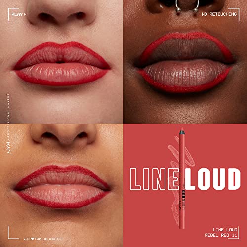 NYX Line Loud Lip Liner - Longwear Matte Lip Pencil, Rebel Red