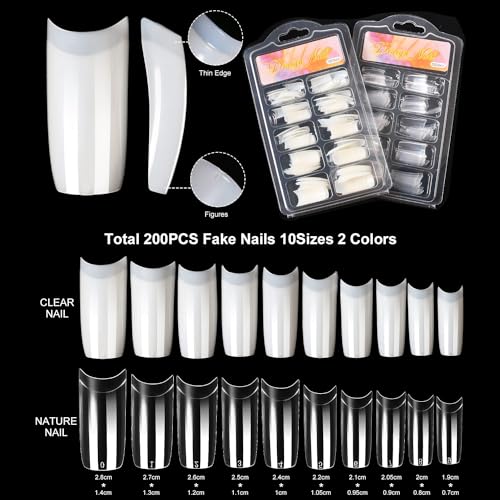 AILALUO Acrylic Nail Kit with Clear, White, Pink Powder & Tools - Gold