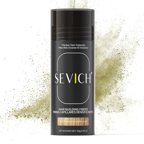 SEVICH Hair Building Fibers - Instant Thickening Keratin Powder, Light Brown