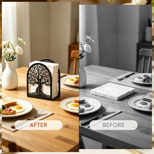 Tree of Life Metal Napkin Holder for Kitchen & Dining