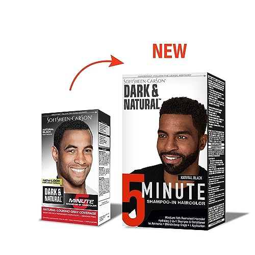 SoftSheen-Carson Dark & Natural Hair Color for Men - Jet Black, 5 Minute Gray Coverage