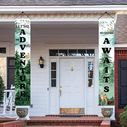 Adventure Awaits Porch Banner Set - Travel Themed Decor 70.8"x11.8"