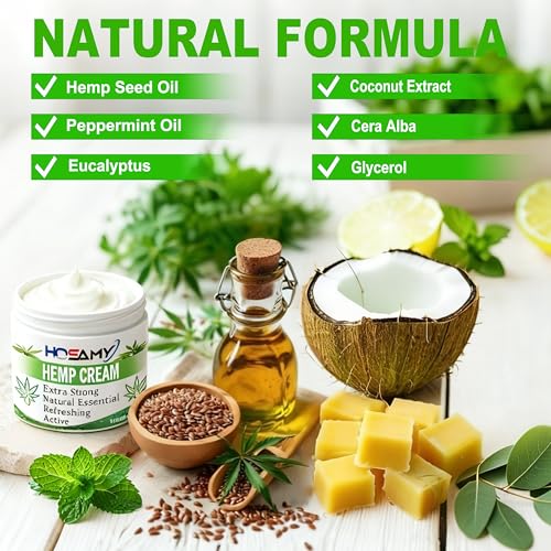 HOSAMY Hemp Seed Oil Cooling Body Gel 300 Pack – Soothing Moisturizer for Dry Skin, Hand & Body Care, 0.04oz x 300