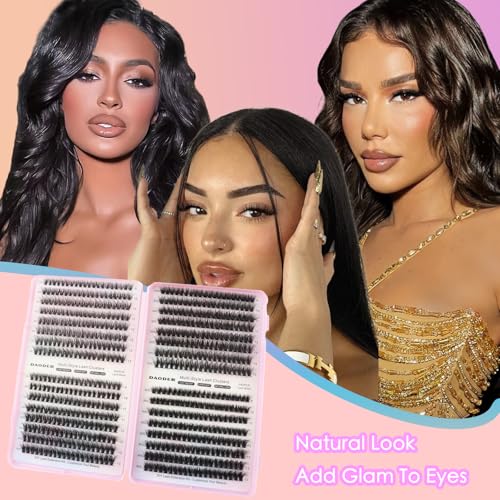 DAODER Cluster Lashes 640pcs Wispy Lash Extensions 9-13mm D Curl