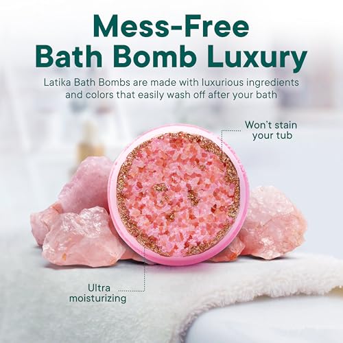 Sandalwood Bath Bomb with Rose Quartz Geode - Luxurious Spa Experience