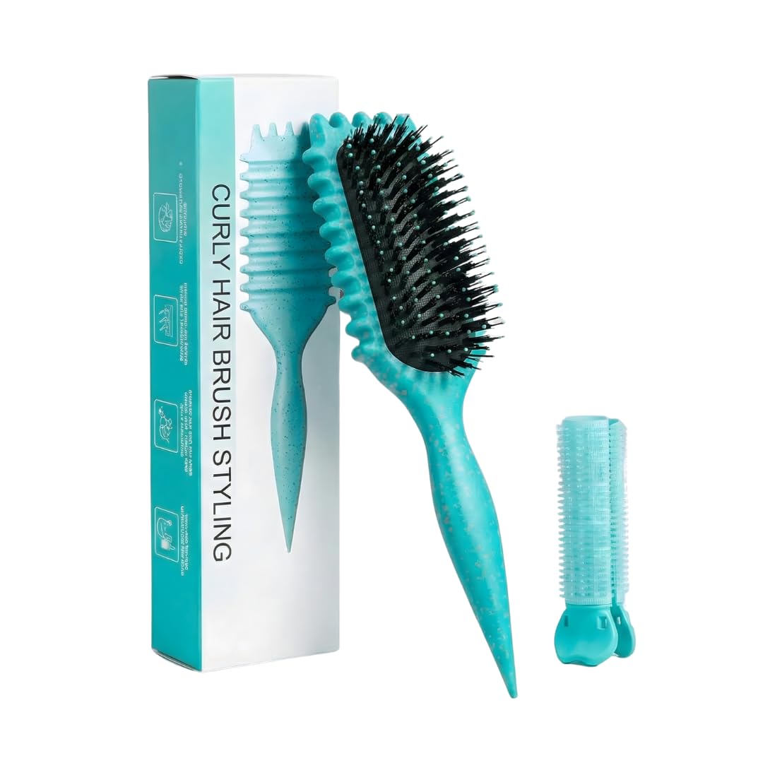 Curl Defining Brush for Wet Curly Hair - Vented Design, Green Color