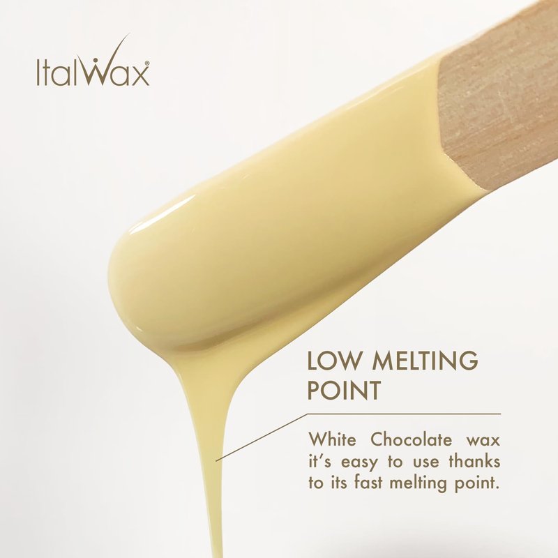 Italwax Classic Line White Chocolate Hard Wax Beads 2.2 lb (1 kg) – Long Setting Stripless Wax with Delicate Vanilla Fragrance for Large Areas & Easy Application – Made in Italy