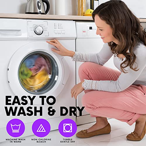 Quick-Dry Cotton Washcloths - 8 Pack, 12x12 Inch for Face & Body