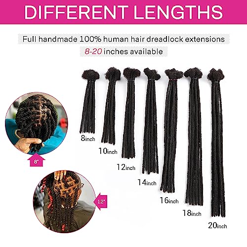 Orientdreads 100% Human Hair Dreadlock Extensions - 4in Natural Black