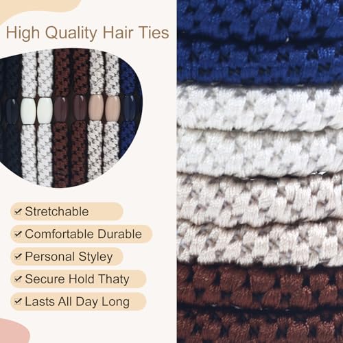 Durable Braided Hair Ties for Men - 10Pcs No-Crease Design