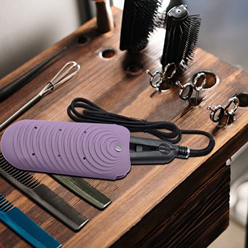 Huakaile Purple Heat Insulating Silicone Travel Mat for Hair Styling Tools