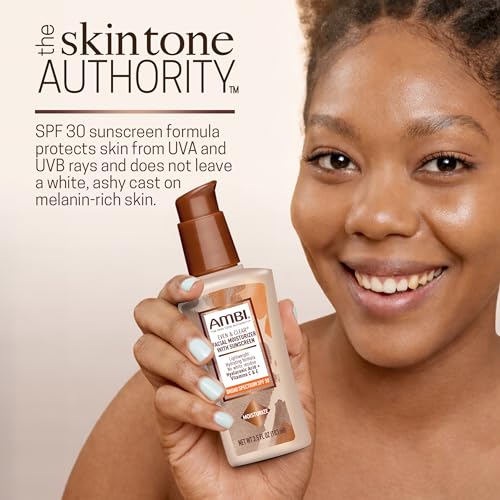 Ambi Even & Clear Facial Moisturizer SPF 30 - Daily Hydrating Lotion for Uneven Skin Tone