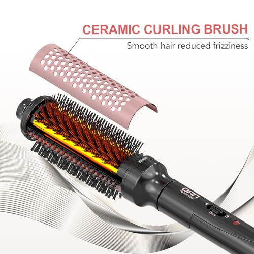 1.5 Inch Black Thermal Brush - Dual Voltage Heated Curling Brush