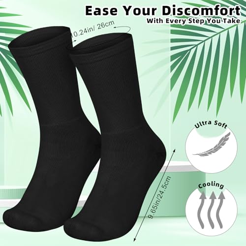 Eczema Socks for Sensitive Skin - 4 Pairs (2X-Large, Black & White)