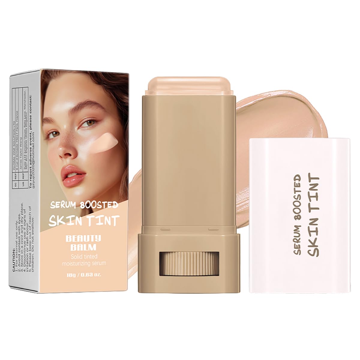 FYEBOO Beauty Balm Serum - Hydrating Tinted Moisturizer Foundation Stick | Radiant Dewy Finish #01