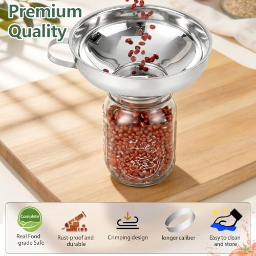 4-in-1 Stainless Steel Canning Funnel Set with Strainers