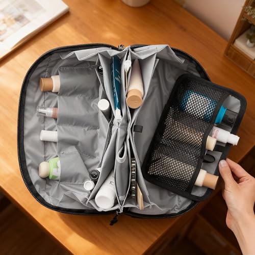 Small Orange Zikurat Waterproof Toiletry Bag with Magnetic Pouch & Wet Dry Separation
