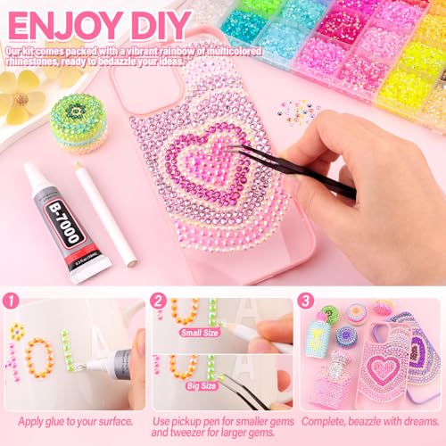 19,000pc Resin Rhinestone Bedazzling Kit with B7000 Glue and Applicators