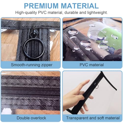 Clear Toiletry Bags Set - 3 Pack PVC Travel Makeup Organizers