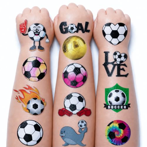 60 PCS Soccer Temporary Tattoos - Fun Party Favors for Kids