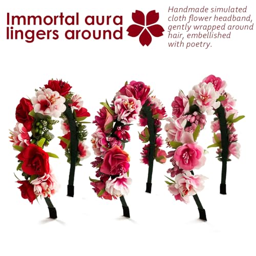 Hot Pink Flower Fairy Crown Headband - Floral Hair Accessory for Weddings & Festivals