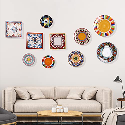4-Inch Brass Plate Hangers with 12 Wall Hooks for Decorative Plates