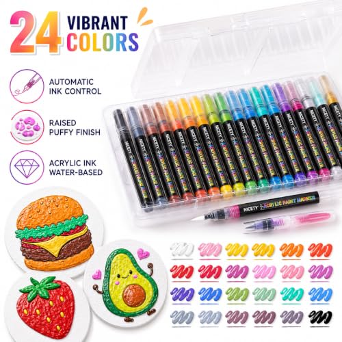 NICETY 56 Pack Magic Foam Texture Painting Kit with Acrylic Pens