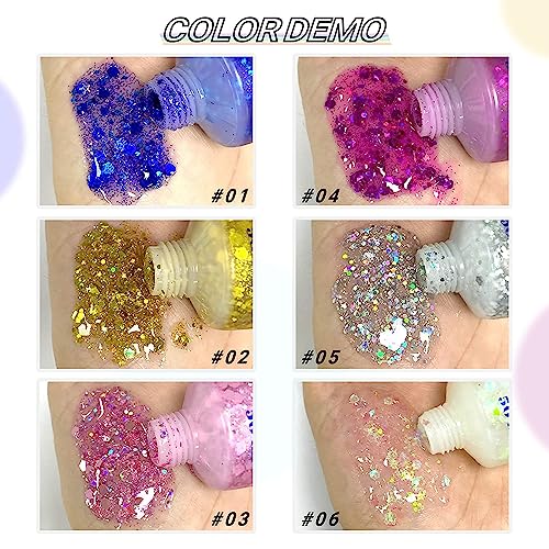 Gold Body Glitter Gel - Holographic Shimmer for Parties & Festivals