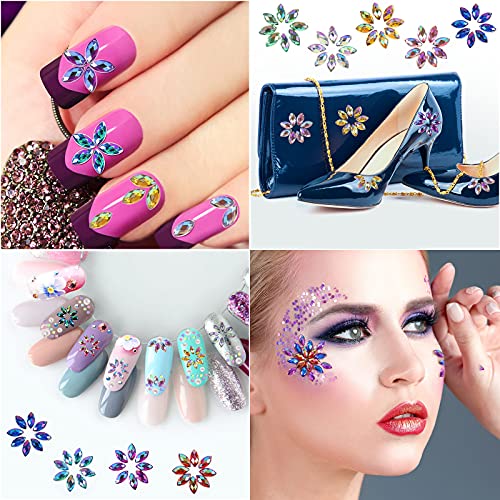 1200 Pcs Colorful Nail Rhinestones Flat Back Gems for Nail Art