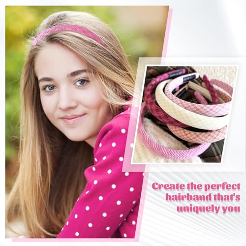 20-Pack Black Satin Fabric Covered Wide Plastic Headbands for DIY Crafts & Hairstyles