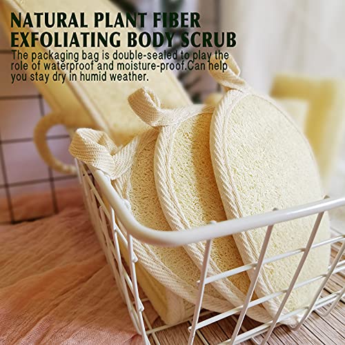 Natural Egyptian Loofah Body Scrubber 2 Pack - Exfoliating Bath Sponge