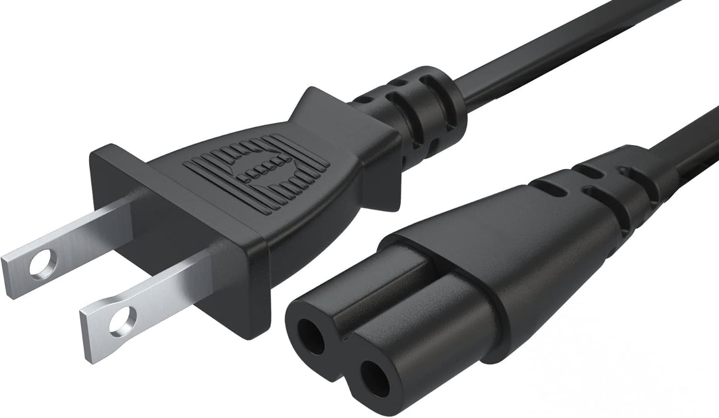 10FT Long 2 Prong AC Elliptical Power Cord for YOSUDA, GUGTTR, WESTIONC, ANCHEER Under Desk Elliptical Machines Power Cord Cable