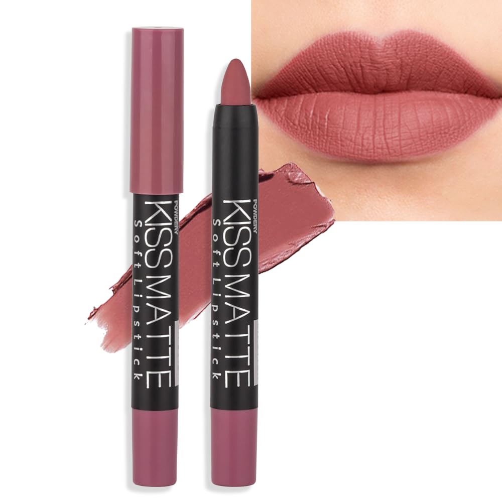 Matte Lipstick - Long-Lasting Velvet Lip Crayon with Waterproof Formula | Smooth Lightweight Lip Color, 08