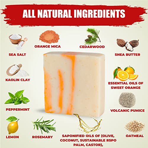 The Black Stuff All Natural Bar Soap for Men - Citrus Cedarwood Scrub