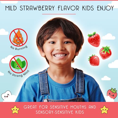 Kids Probiotic Mouthwash with Strawberry Flavor, Gentle Oral Care for Sensitive Gums, 30 Pack