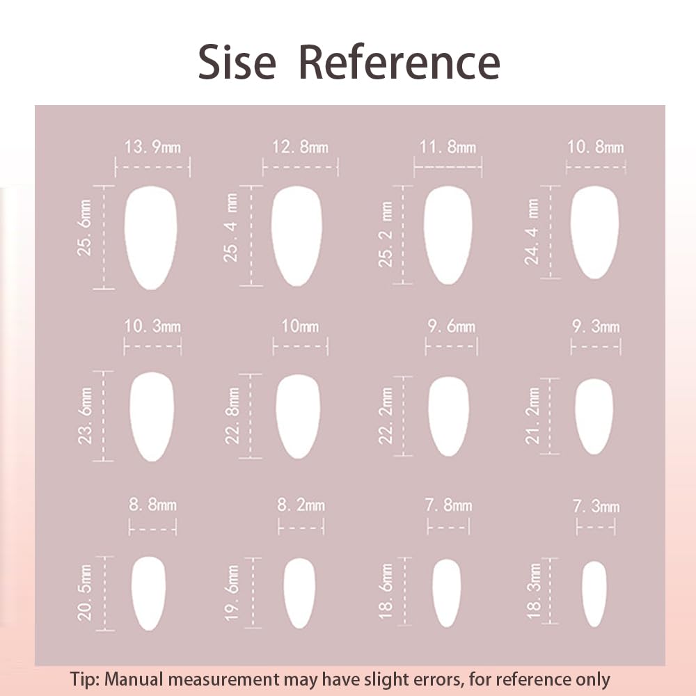 Flower Press on Nails Almond Summer Spring Nails Press on French Fake Nails with Blue Daisy Floral Designs Reusable False Nails Cute Artificial Acrylic Nail Medium Stick on Nails for Women 24Pcs