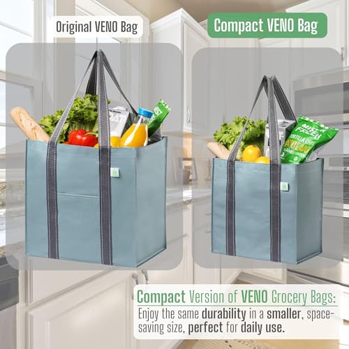 VENO Reusable Grocery Shopping Bags | Heavy Duty Foldable Tote