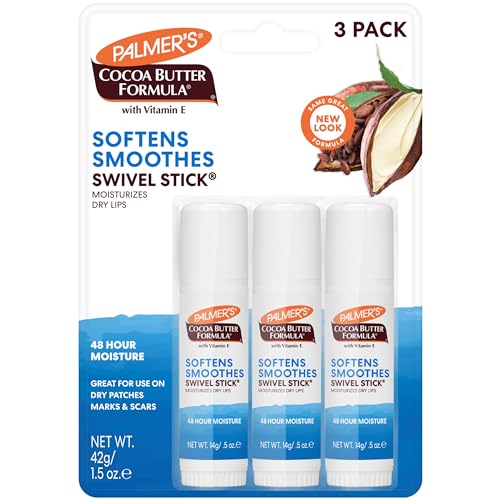 Palmer's Cocoa Butter Lip & Body Moisturizer Sticks Pack of 3 - Face & Lip Balm with Shear & Vitamin E