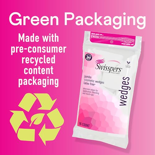 Swisspers Jumbo Latex-Free Cosmetic Wedges - 16 Count Pack of 2