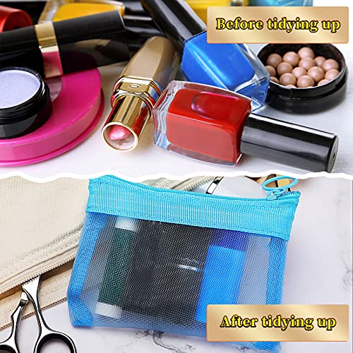 Frienda 15-Pack Mini Mesh Zipper Pouches for Travel & Makeup
