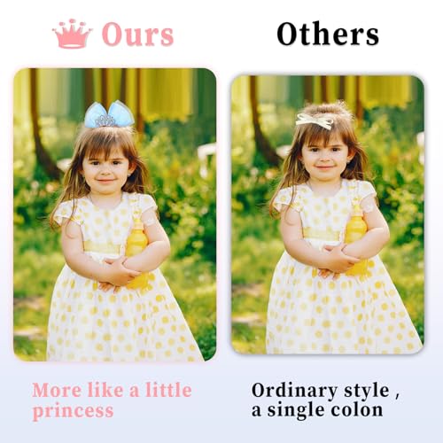 Crown Hair Clips Set for Girls - Sparkly Bows & Ribbon Barrettes
