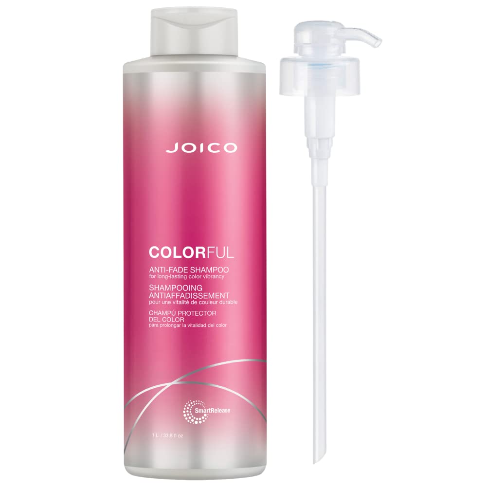 Joico Colorful Anti-Fade Shampoo - Preserve Vibrant Color & Shine | Sulfate-Free with Camellia Oil & Pomegranate Extract