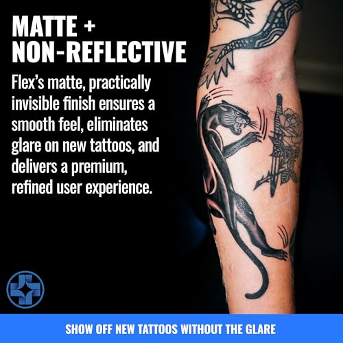 Saniderm Flex Tattoo Aftercare Bandage (New) (Personal Roll, 10.2 in x 2 yd) ? Faster Tattoo Healing and Protection ? Sterile, Waterproof, Flexible, Latex-Free, Tattoo Aftercare Wrap ? Matte Finish