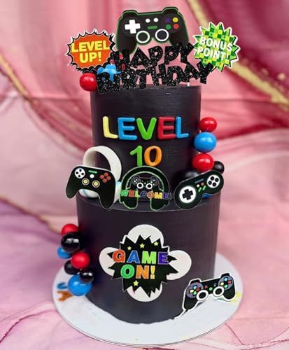 21-Piece Video Game Cake Toppers Set for Birthday Parties