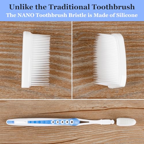 Newday Nano Toothbrush Set - Medium Bristle Silicone Travel Toothbrushes