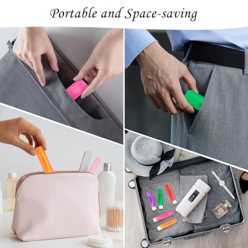 iRFKCIOW 5 Pack Mini Folding Travel Toothbrush Set with Cases - Soft Bristles, Portable & Individually Wrapped, Red, Purple, Green, Orange, Pink