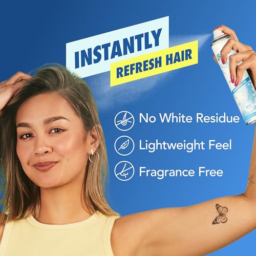 Batiste Light Dry Shampoo Unscented 3.81 Oz Pack of 2 - Fragrance Free, Oil Absorbing, No White Residue